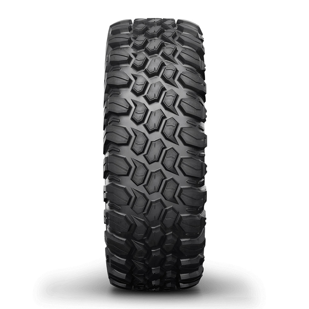 Detailed view of tread pattern on the Hercules TIS UT1 high performance side-by-side radial all terrain tire.