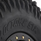 Close up detailed sidewall view of the High Lifter Roctane STX 8-ply radial tire, showcasing the aggressive sidewall lug design.
