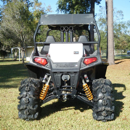 Black Mamba off road extreme duty tires mounted on Polaris Side-by-side.