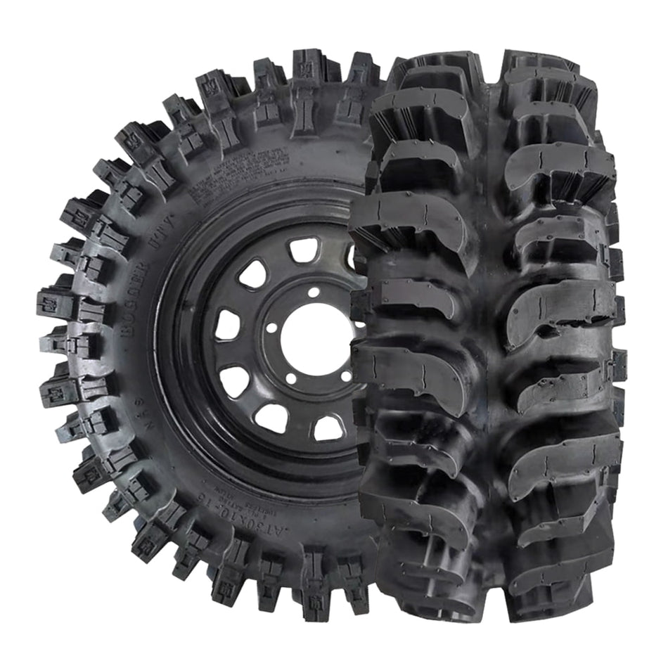 High performance Super Swamper Bogger UTV TSL off road aggressive mud tire with deep lugs for 14, 15, 17, 20, 22, and 24 inch wheels by Interco.