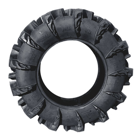 Sidewall view of the Silverback MT2 Gorilla UTV mud tire, showing the sidewall paddle/lug bead to bead design to aid in deep water, mud, and ruts.