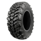 Angled view of the rugged 8-ply radial ATV and UTV Sniper 920 Radial tire by Interco, featuring high traction, lightweight design, responsive, exceptional puncture resistance, great for a wide variety of terrains, smooth and quiet performance, offered with free shipping and available in 12", 14", and 15" rim sizes, all sizes offered with free shipping.