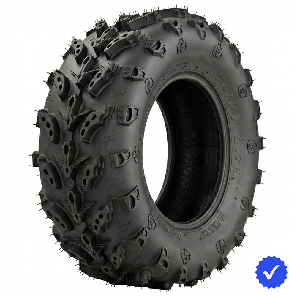 Angled view of the highly popular Interco Swamp Lite ATV and UTV tire, manufactured with tough bias-ply 6-ply construction, lightweight, high traction design, suitable for a wide variety of terrains, and available in many sizes for most applications, all sizes offered with fast and free shipping.