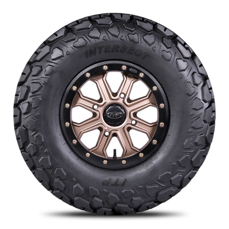Sidewall view displaying markings and details on the ITP Intersect off road UTV and Side-by-side radial 8-ply tire.