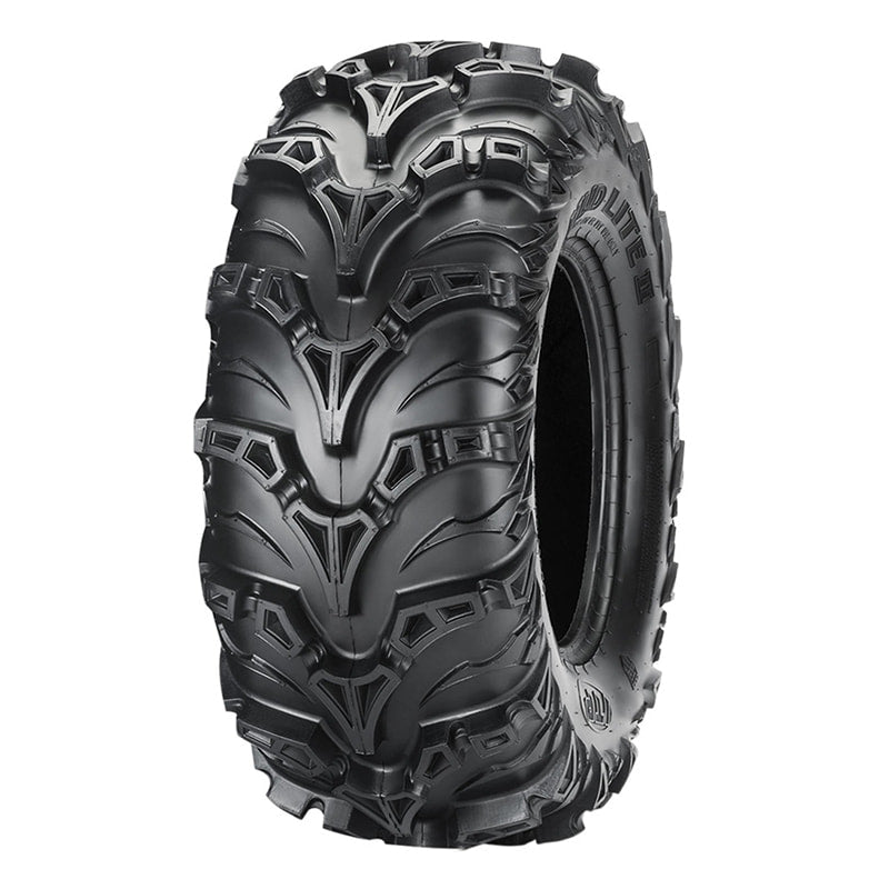 ITP Mud LIte 2 rear atv tire, 6-ply bias construction with directional all terrain and mud tread pattern.