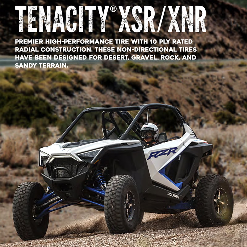 Promotional photo of the ITP Tenacity family of UTV all-terrain tires.