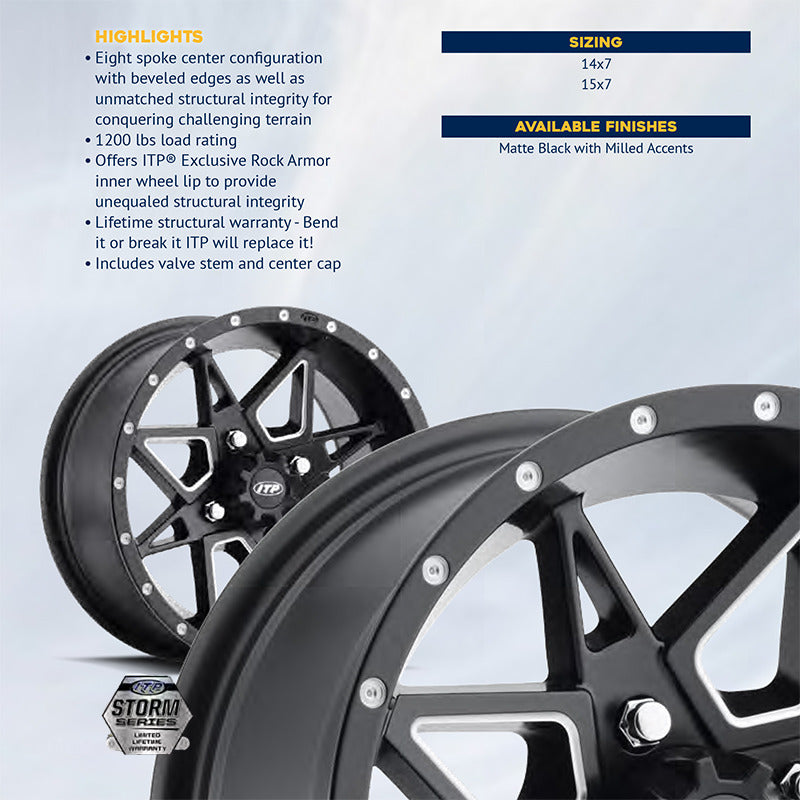 ITP® Tornado UTV / SxS Wheel | 14"-17" Diameter