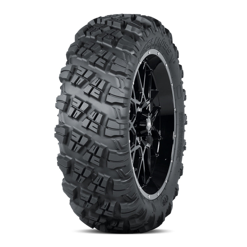 Angled view of ITP Versa Cross V3 8-ply radial SxS and UTV performance tire.