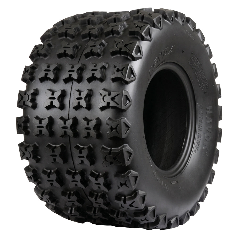 Angled view of Kenda K3211 Havok Rear ATV / Quad sport tire available in wide variety of sizes for 8" and 9" rims, offered for sale with fast and free shipping.