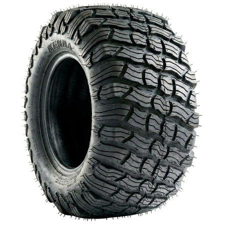 Angled view of the Kenda Reaper K3012 lawn and garden tractor tire, designed as an OEM and aftermarket replacement tire, offering better traction and rugged 4-ply bias construction, available for 8", 10", and 12" rim sizes, all with fast and free shipping from Ride or Die Tire.