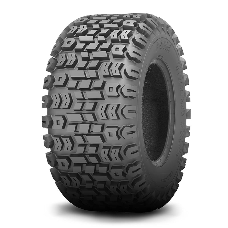 Angled view of Kenda K502 Terra Trac ATV and UTV tire, available in 8", 10", and 12" sizes.