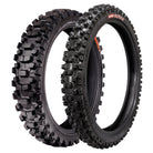 Main product image showing both the front and rear Kenda Millville II MX and Off-Road motorcycle knobby / rear scoop tires, tube-type, designed in a wide variety of sizes, and offered for sale by Ride or Die Tire.