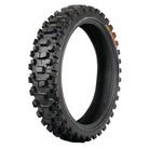 Angled image of the Kenda K785 Millville 2 rear dirt bike tire, engineered for top MX and Off-road performance, with a high traction scoop style center lug pattern for soft to intermediate conditions with tie bar knob to reduce squirm and increase stability, sold with fast and free shipping.