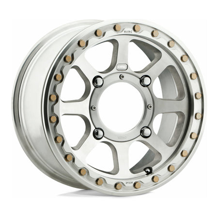 KMC Addict 2 Beadlock KS234 UTV wheel in machined, angled front view