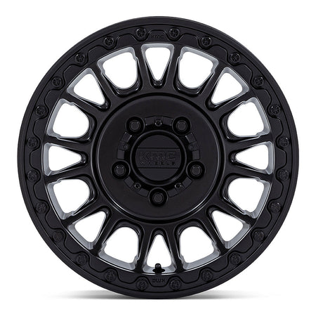 KMC Impact Beadlock KS239 UTV wheel in satin black, straight-on face view