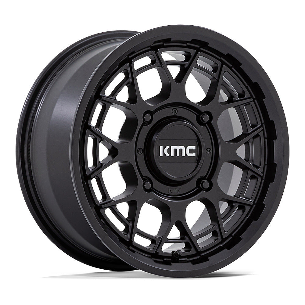 KMC Technic KS139 UTV wheel in matte black, angled front view