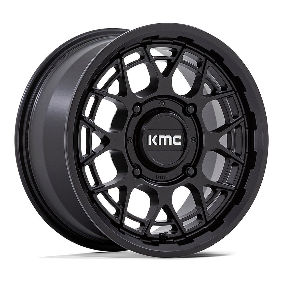 KMC Technic KS139 UTV wheel in matte black, angled front view