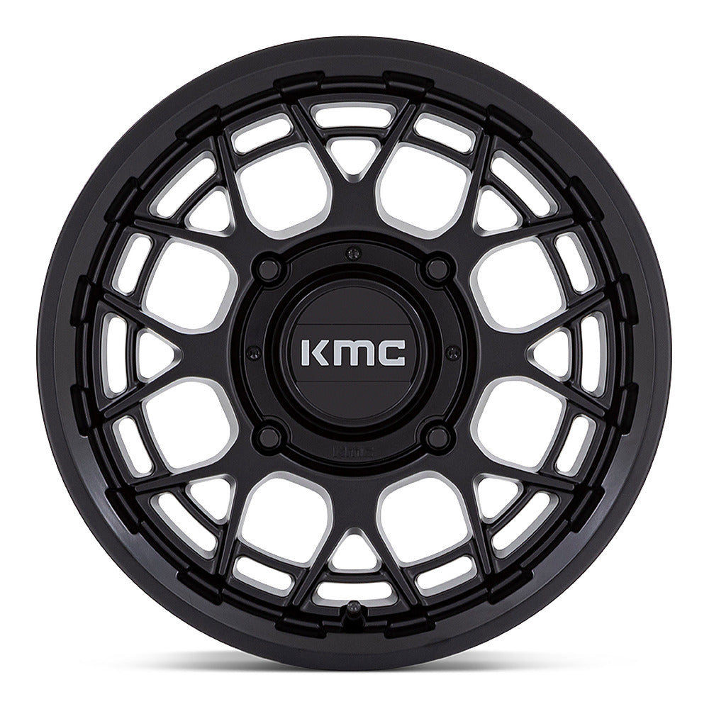 KMC Technic KS139 UTV wheel in matte black, straight-on face view