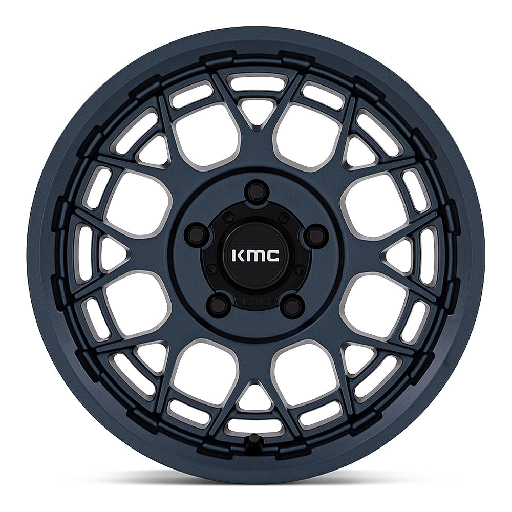 KMC Technic KS139 UTV wheel in metallic blue, straight-on face view