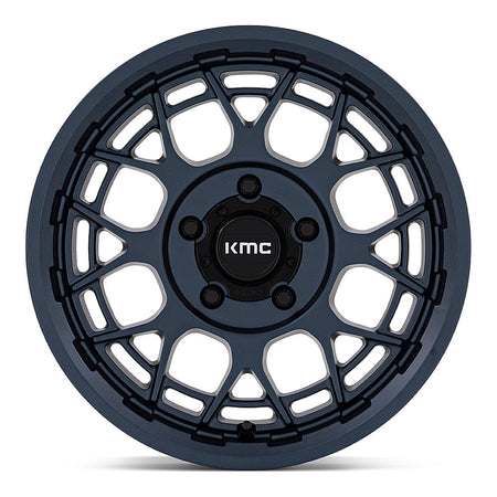 KMC Technic KS139 UTV wheel in metallic blue, straight-on face view