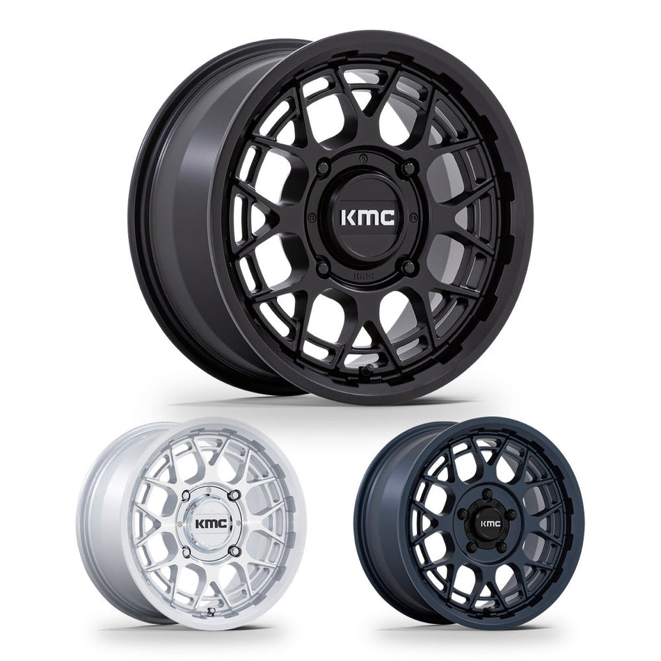 KMC Technic (KS139) UTV wheel in every finish: matte black, gloss silver machined and metallic blue