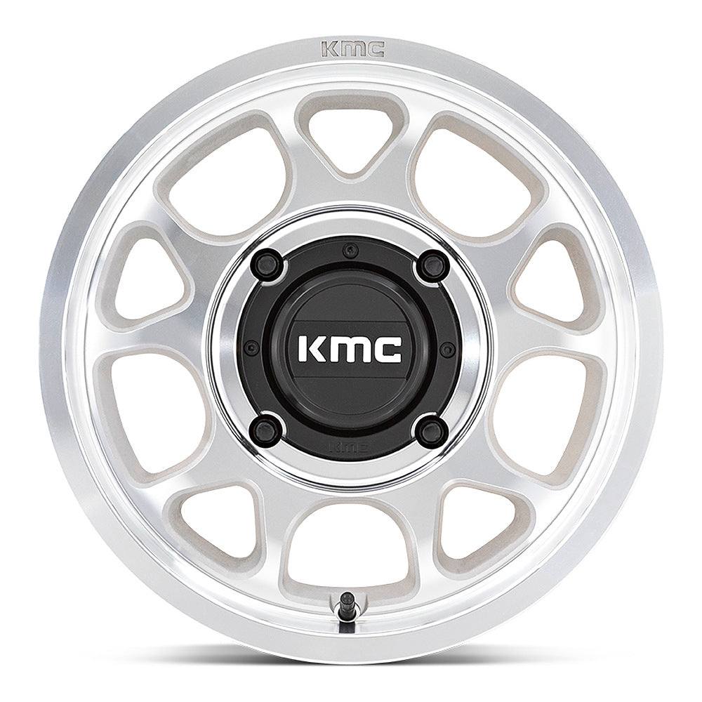 KMC Toro S KS137 UTV wheel in machined, straight-on face view