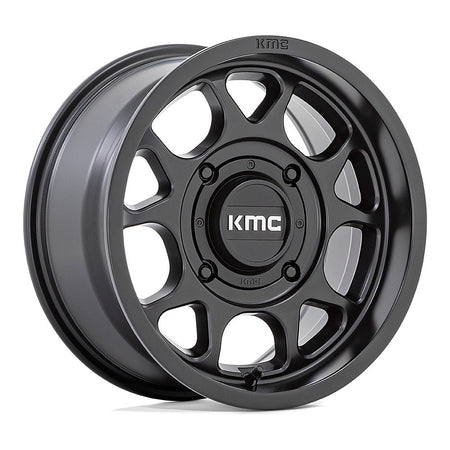KMC Toro S KS137 UTV wheel in satin black, angled front view