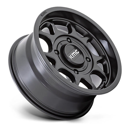 KMC Toro S KS137 UTV wheel in satin black, side angle showing the barrel and lip