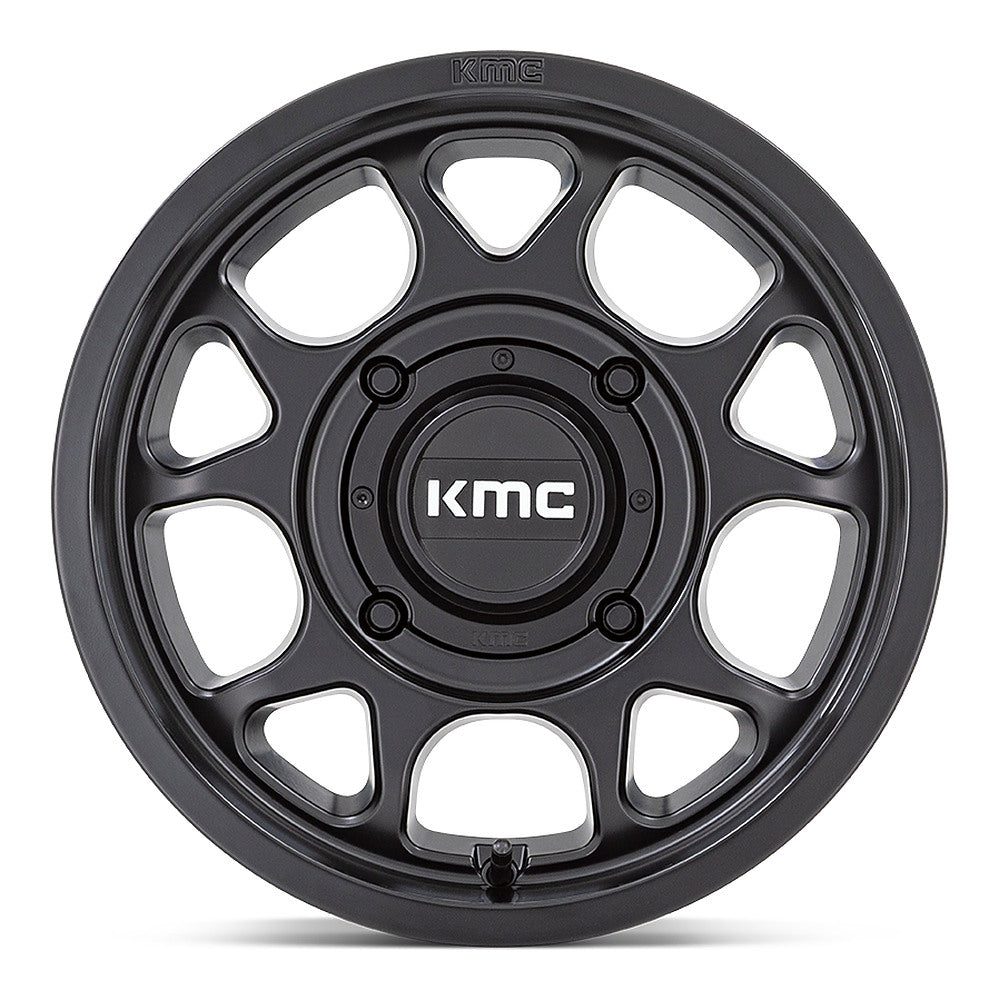 KMC Toro S KS137 UTV wheel in satin black, straight-on face view