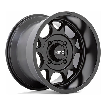 KMC Toro S KS137 UTV wheel in satin black, angled front view