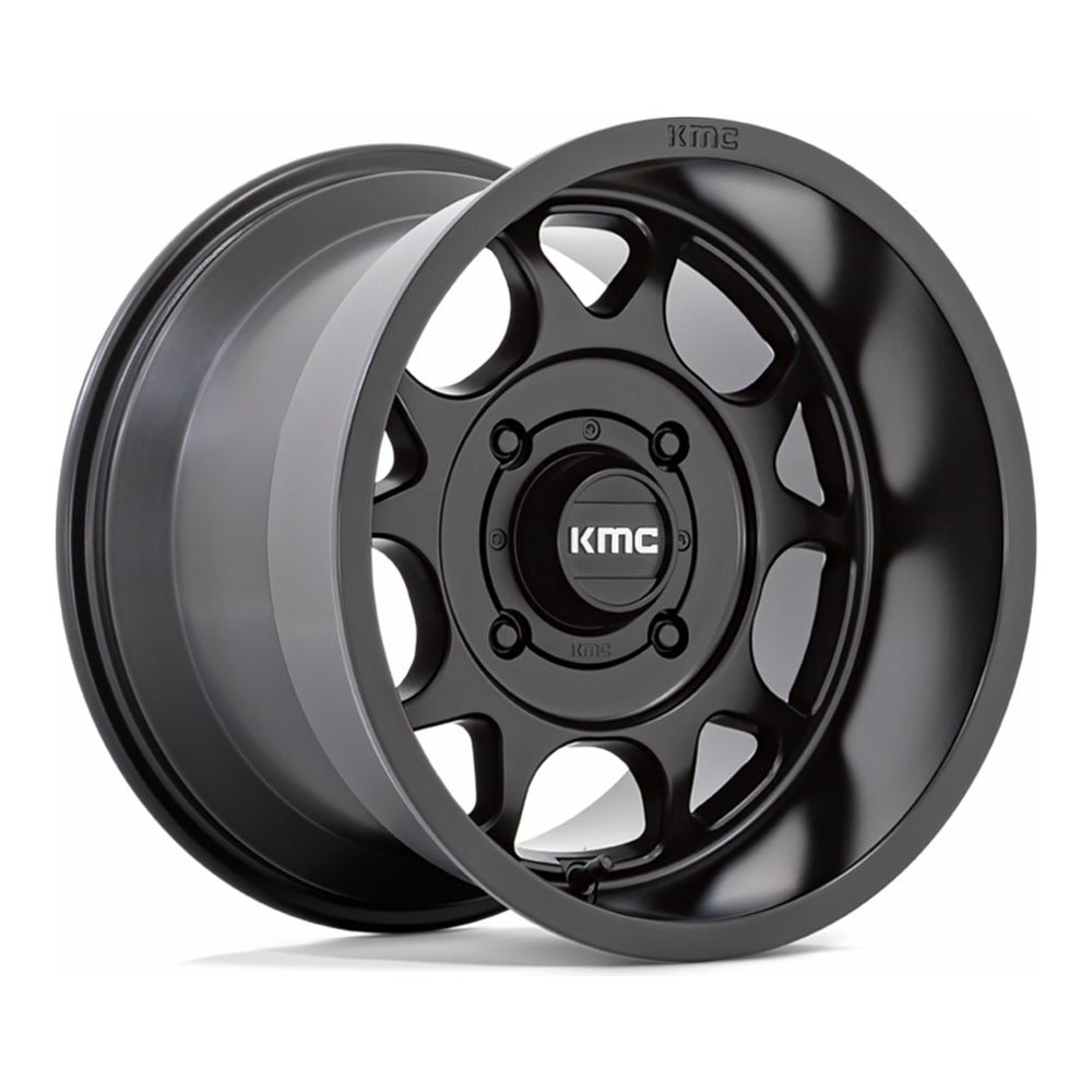 KMC Toro S KS137 UTV wheel in satin black, angled front view
