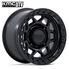 Main product photo of the Matte Black KMC Wheels Torx KS241 Beadlock UTV wheel in 15x8 size, 4/156 bolt pattern, and zero offset, includes KMC center caps and beadlock hardware, all offered with free shipping.