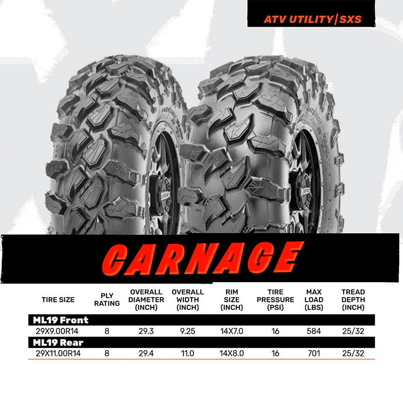 Maxxis® Carnage ML19 UTV / SxS Radial Tire | 8-Ply – Ride or Die Tire
