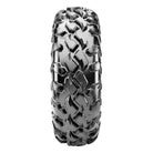 Detailed look at the tread pattern and lug design on the off-road Maxxis Coronado desert heavy duty front tire.