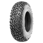 Angled view of the Maxxis Workzone 6-ply bias heavy duty ATV and UTV purpose built work front tire, offered with free shipping, designed for 12" and 14" diameter rims.