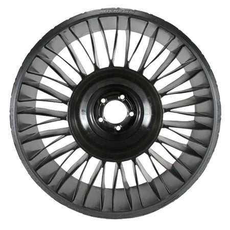 Full sidewall view of the Michelin X®Tweel in 26x12n12 size designed for a large variety of zero turn ZTR mowers, garden tractors, and small UTVs, featuring poly-spoked design for improved hill handling and lateral stability.