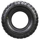 Full sidewall view of the MRT Savage 25x10R12 All-Terrain UTV and ATV tire, featuring smooth riding radial construction and strong shoulder tread block design.