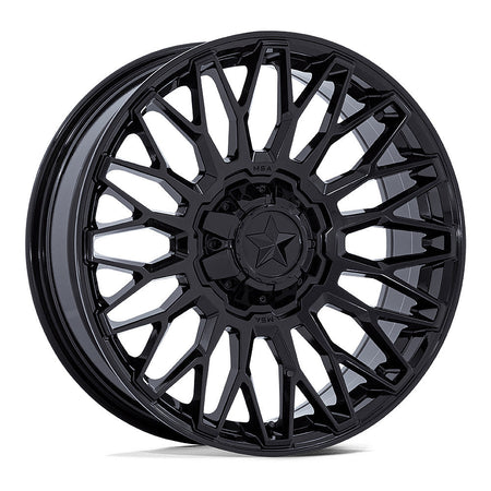 MSA Clubber (M50) UTV wheel in gloss black, angled front view