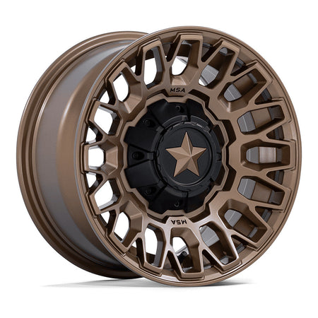 MSA Clubber (M50) UTV wheel in matte bronze, angled front view