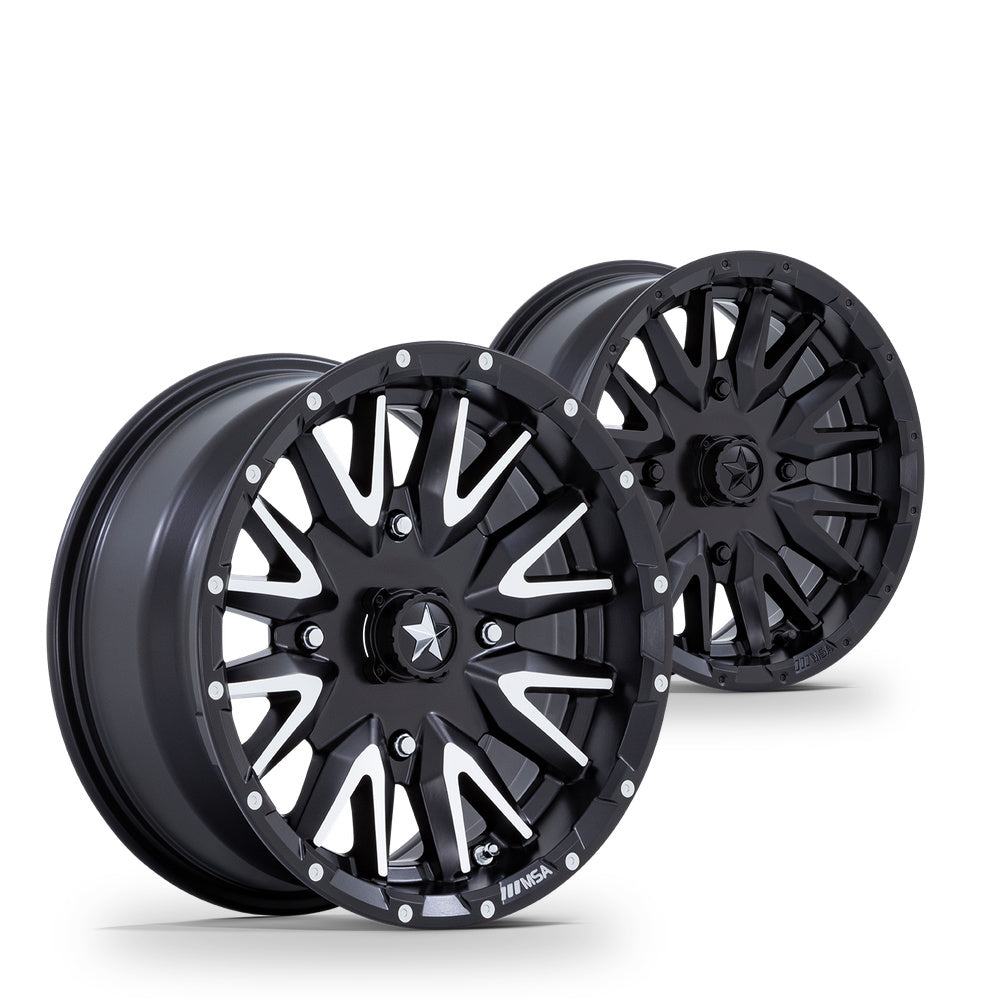 MSA Creed (M49) UTV wheel in every finish: matte black machined and matte black