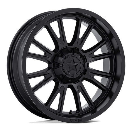 MSA Thunderlips (M51) UTV wheel in matte black, angled front view