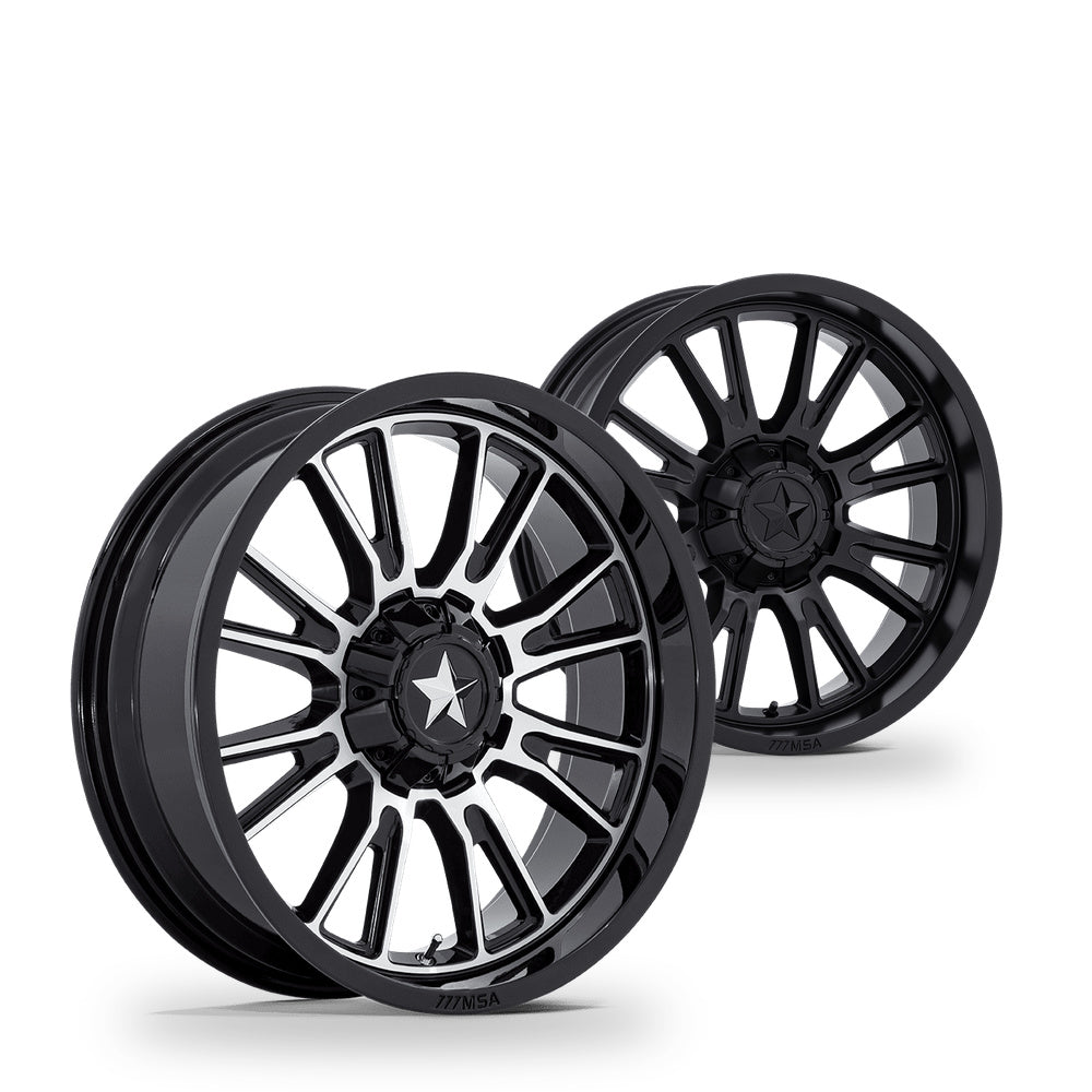 MSA Thunderlips (M51) UTV wheel in every finish: gloss black machined and matte black