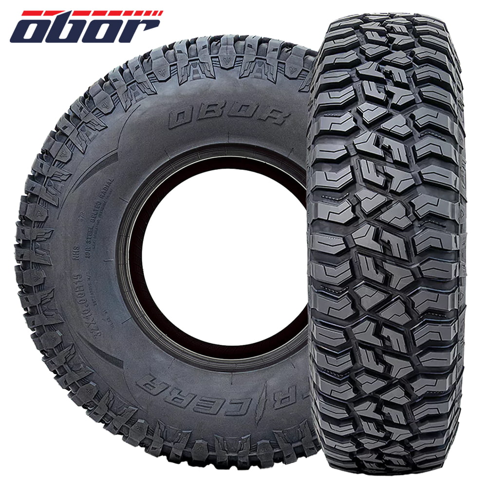 Main product photo of the high performance 8-ply steel belted radial (SBR) Obor Tricera UTV and SXS tire, featuring lightweight design, high traction desert and competition compound and tread pattern, and premium construction high quality UTV tire all-terrain design, for sale by Ride or Die Tire.