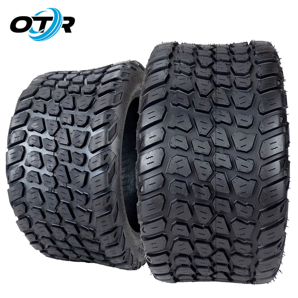 Main listing photo of the 4-ply high traction OTR Grass Master XT lineup of lawn/turf, ATV, and UTV tires, designed to improve traction on slopes and wet grass without being too damaging to the turf, offered for sale by Ride or Die Tire.
