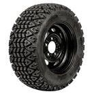 Angled view of the highly durable and great value OTR 350 Mag NDX airless utility tire in 5x4.5 bolt pattern, offered in 25" and 26" tall sizes, designed to eliminate the headaches and downtime of damaged tires on UTVs, SXSs, and utility equipment, all sizes offered with fast and free shipping.