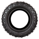 Full sidewall view of the OTR Reaper Turf tire in 18x8.5-10 size, designed for better traction in wet and hilly conditions with the more aggressive tread block design and shoulder lugs, featuring 4-ply bias construction.