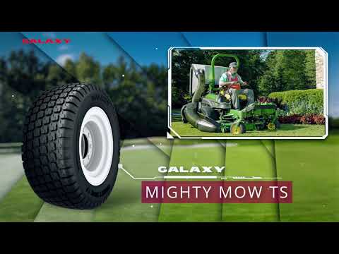 Youtube promotional video for the high performance and yard friendly commercial mower and ZTR tire, the Galaxy Mighty Mow TS line of 4-Ply, 6-Ply, and 8-Ply industrial heavy duty turf tires.