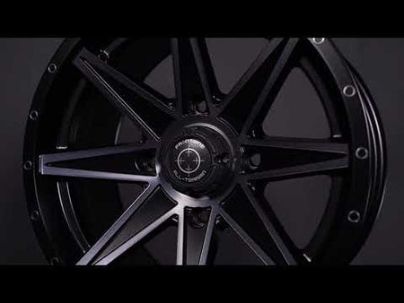 Promotional youtube video of the awesome classic 8-spoke styled Frontline 308 UTV and SXS wheel, featuring lifetime structural warranty and 1,00 pound load rating and available in gloss black finish or matte dark tint finish.