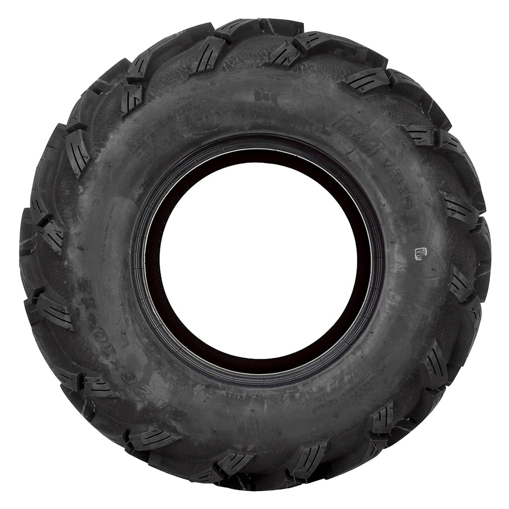 Full sidewall view of the QBT671 6-ply directional mud tire designed for ATV, Quad, and UTV applications.