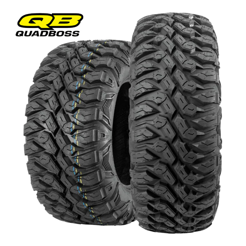 Front and rear Quadboss QBT846 all terrain 8-ply radial utv and sxs tires, pick your size.